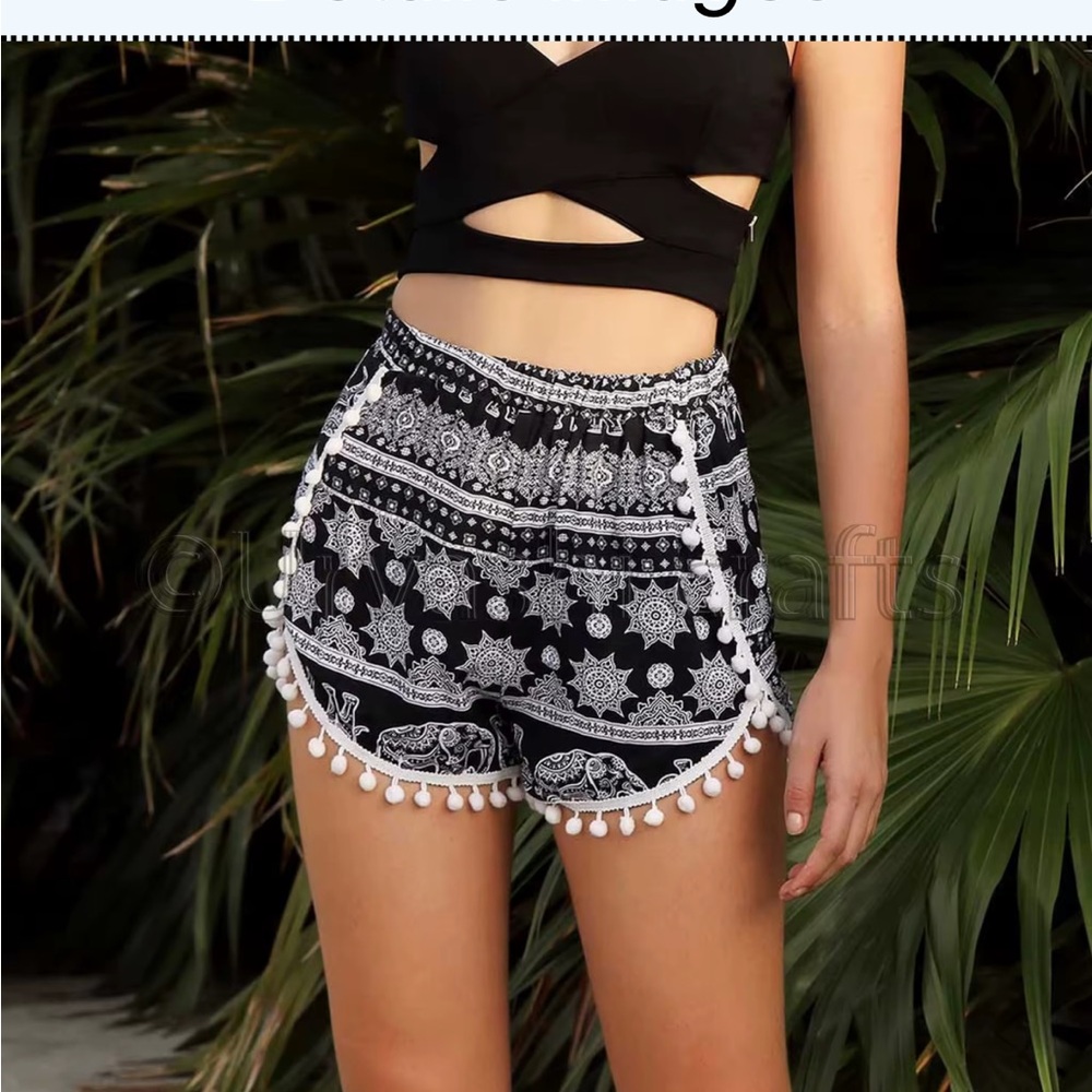 Floral Lace Embroidered Bohemian Shorts